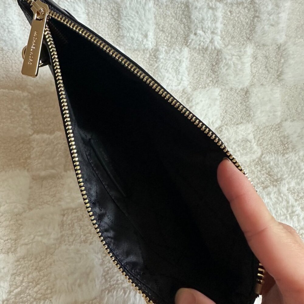 NWT! MK Michael Kors Kimberly 3 In 1 Set Black Leather Tote/Crossbody/Clutch - Picture 13 of 14